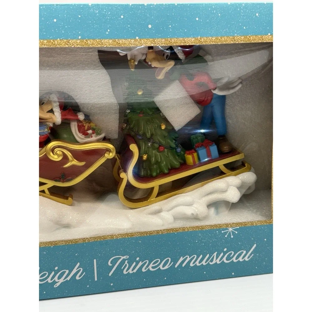 NEW Disney Christmas Holiday‎ Musical Sleigh Mickey Minnie Goofy Pluto 5967787